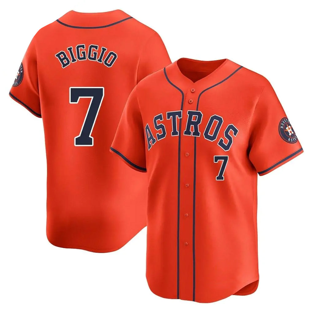 Ndoa H.Astros #7 Craig Biggio Player Orange Home Limited Stitched Jerseys
