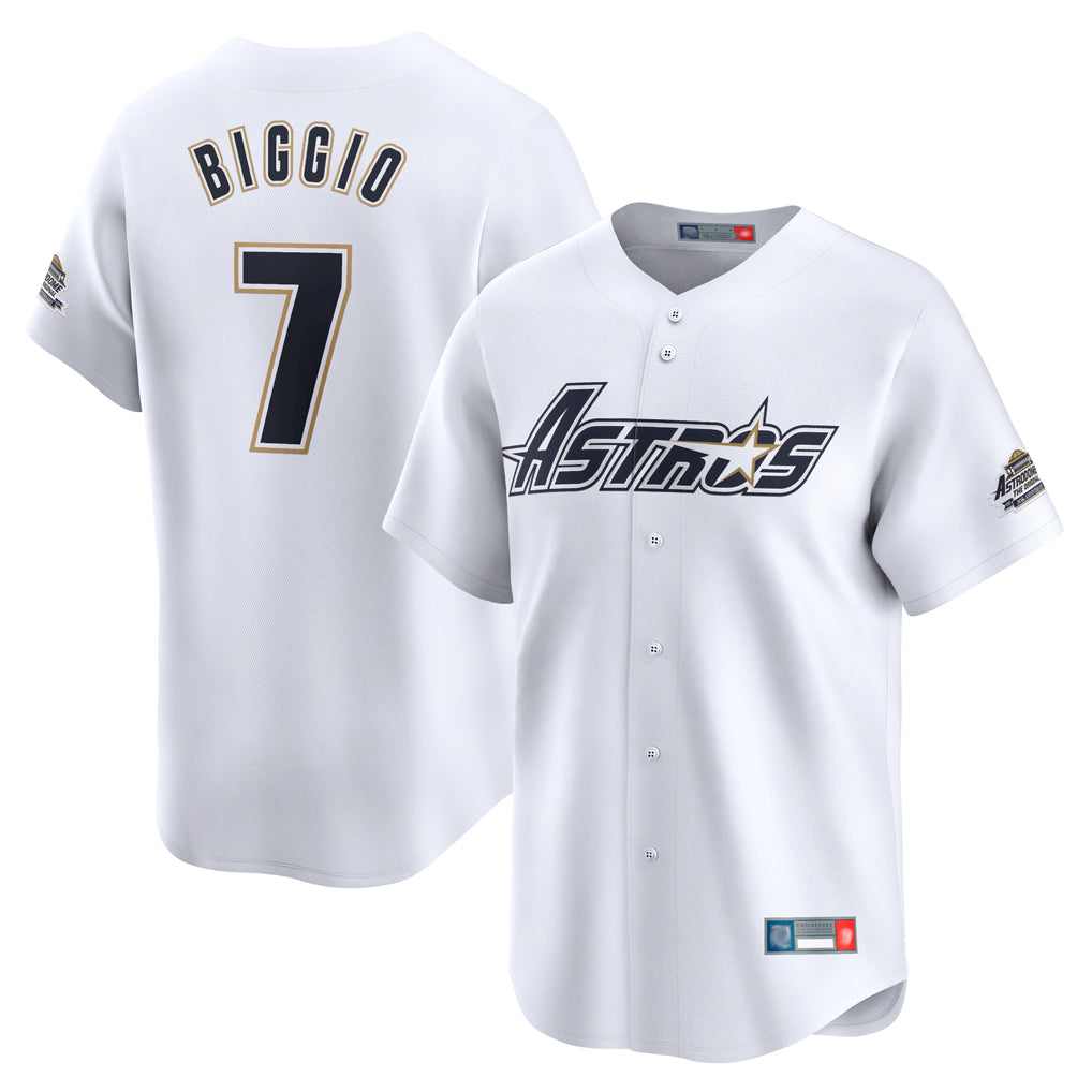Ndoa H.Astros #7 Craig Biggio Player White Throwback Cooperstown Collection Limited Stitched Jerseys