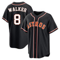 Ndoa H.Astros #8 Christian Walker Player Black Fashion Out Home Game Stitched Jerseys