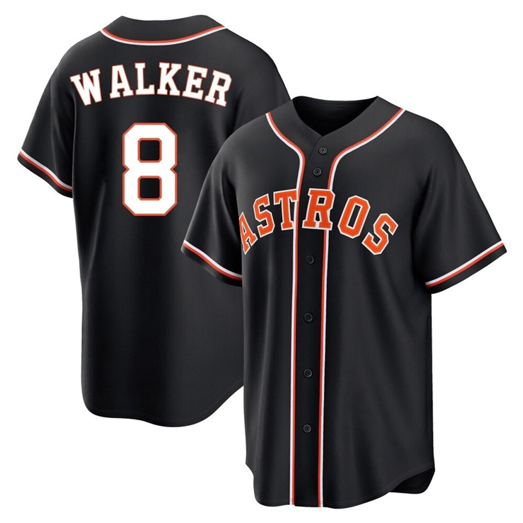 Ndoa H.Astros #8 Christian Walker Player Black Fashion Out Home Game Stitched Jerseys