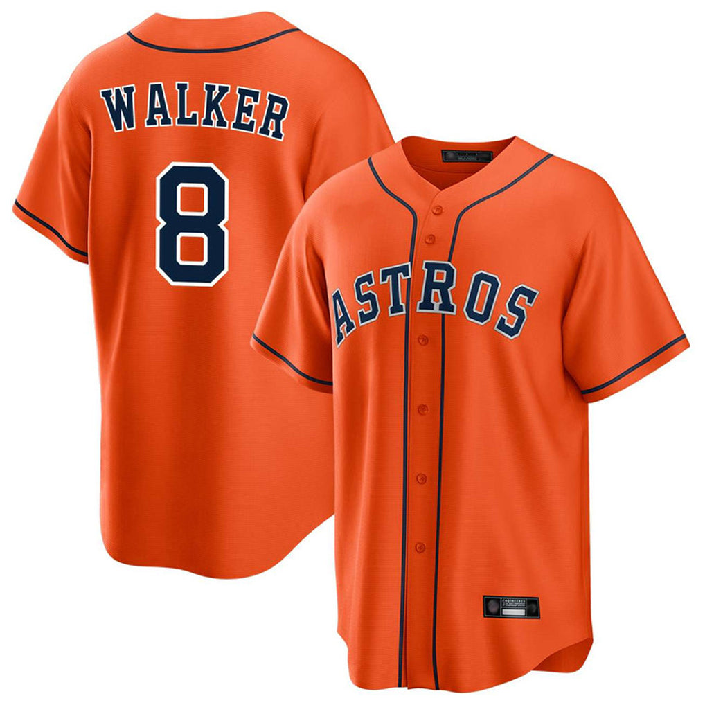 Ndoa H.Astros #8 Christian Walker Player Orange Home Game Stitched Jerseys