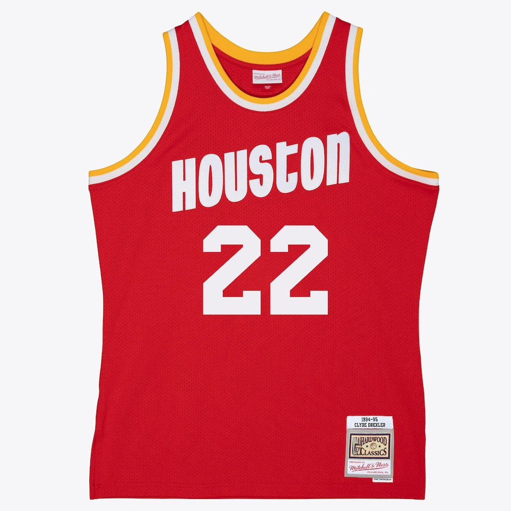 Ndoa H.Rockets #22 Clyde Drexler Mitchell & Ness Red 1994-1995 Swingman Stitched Jerseys