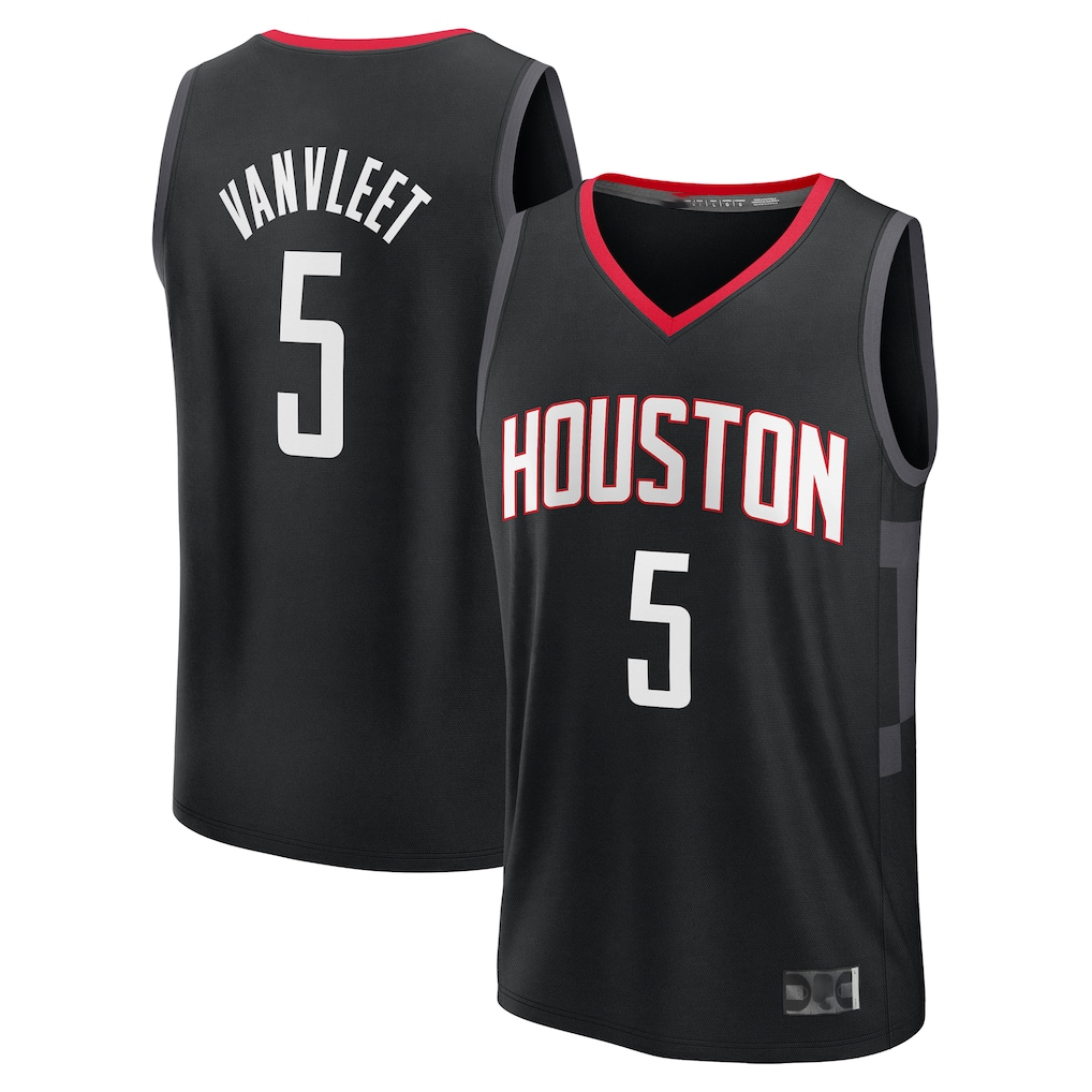Ndoa H.Rockets #5 Fred VanVleet Black Fast Break Replica Player Stitched Jerseys-Statement Edition