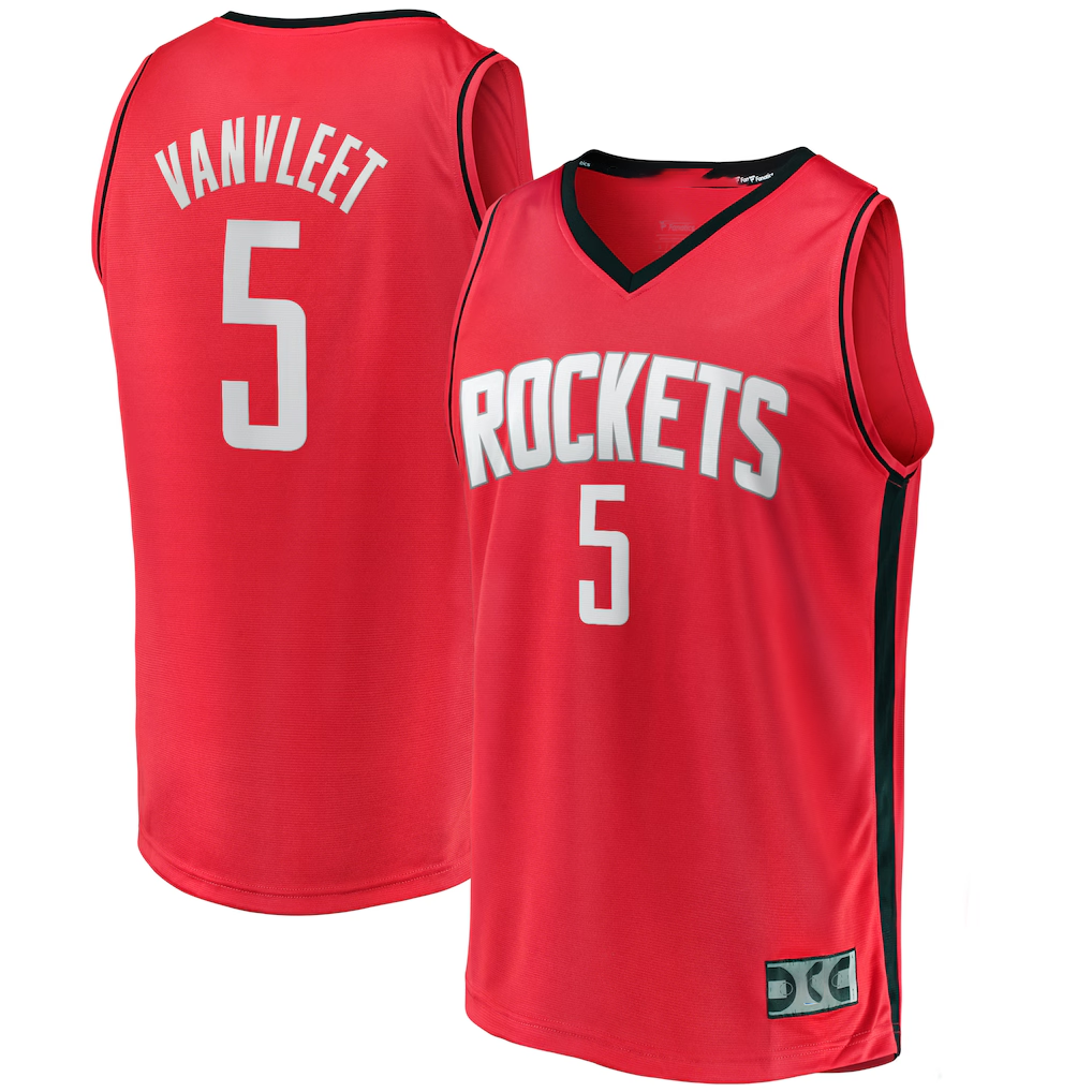 Ndoa H.Rockets #5 Fred VanVleet Red Fast Break Replica Player Stitched Jerseys-Icon Edition