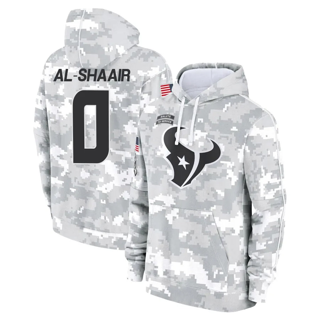 Ndoa H.Texans #0 Azeez Al-Shaair Player Arctic Camo Salute to Service Hoodies Limited Game Stitched Jerseys