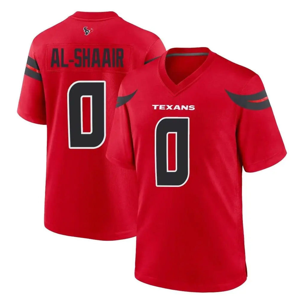 Ndoa H.Texans #0 Azeez Al-Shaair Player Red Alternate Home Game Stitched Jerseys