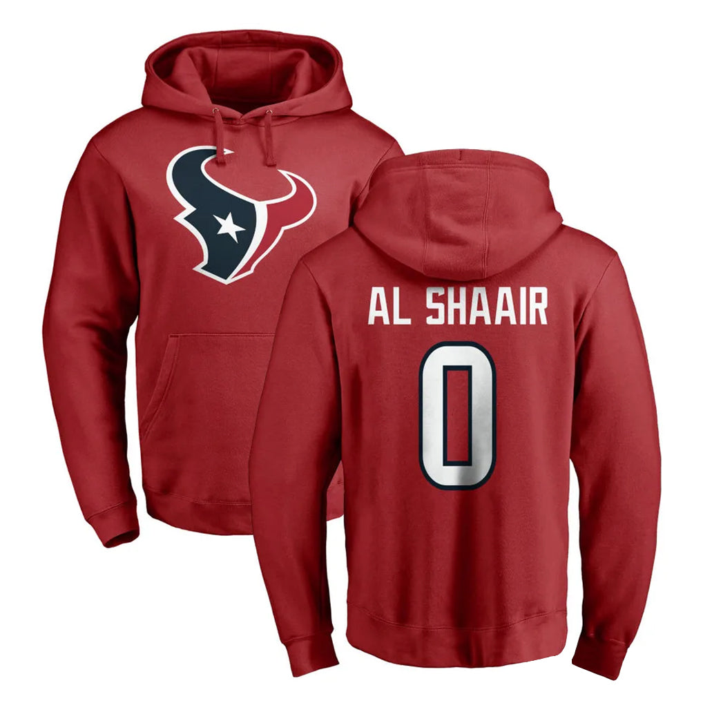 Ndoa H.Texans #0 Azeez Al-Shaair Player Red Pro Line Pullover Hoodie Limited Game Stitched Jerseys