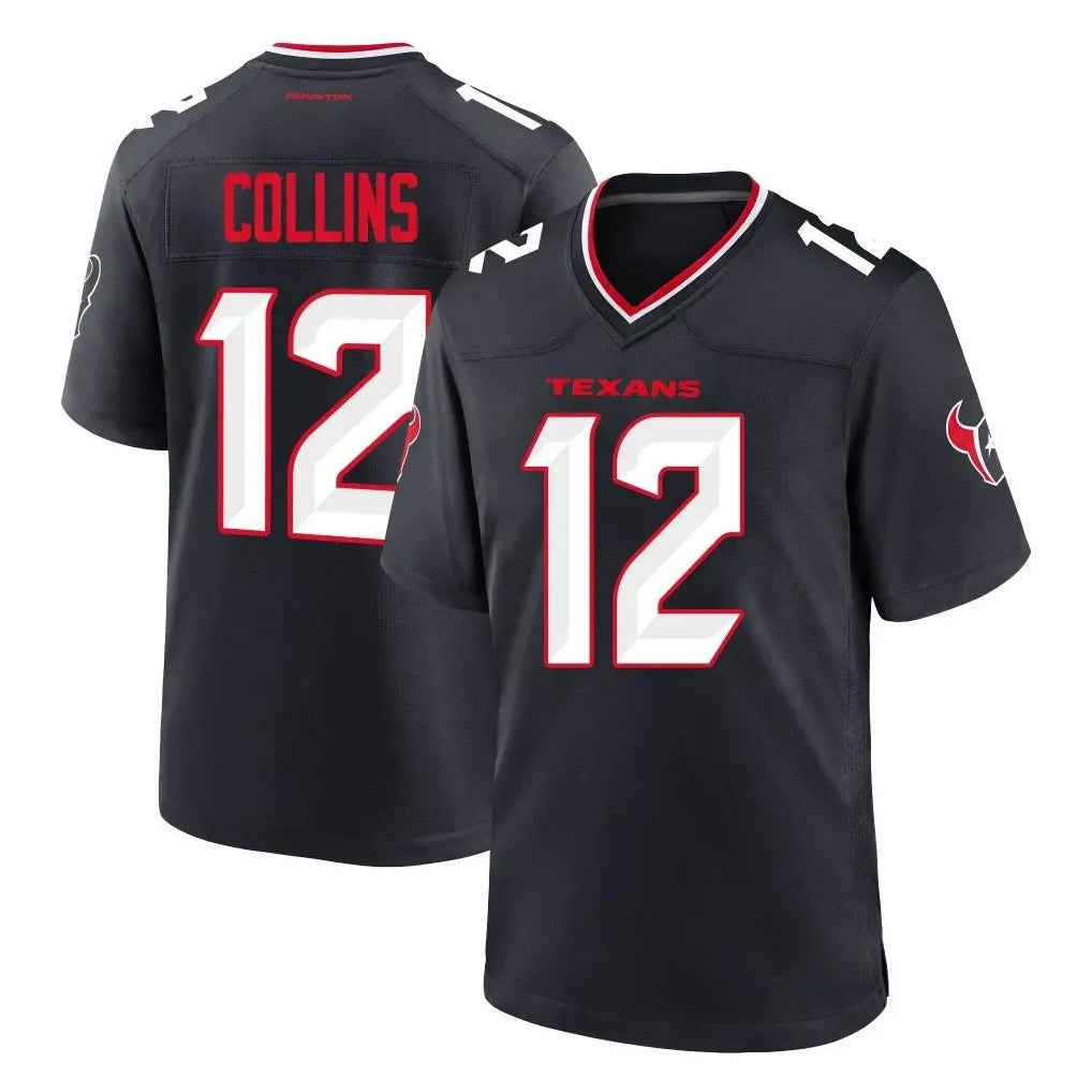 Ndoa H.Texans #12 Nico Collins Player Navy Team Home Game Stitched Jerseys