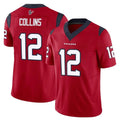 Ndoa H.Texans #12 Nico Collins Player Red Limited Vapor F.U.S.E. Home Game Stitched Jerseys