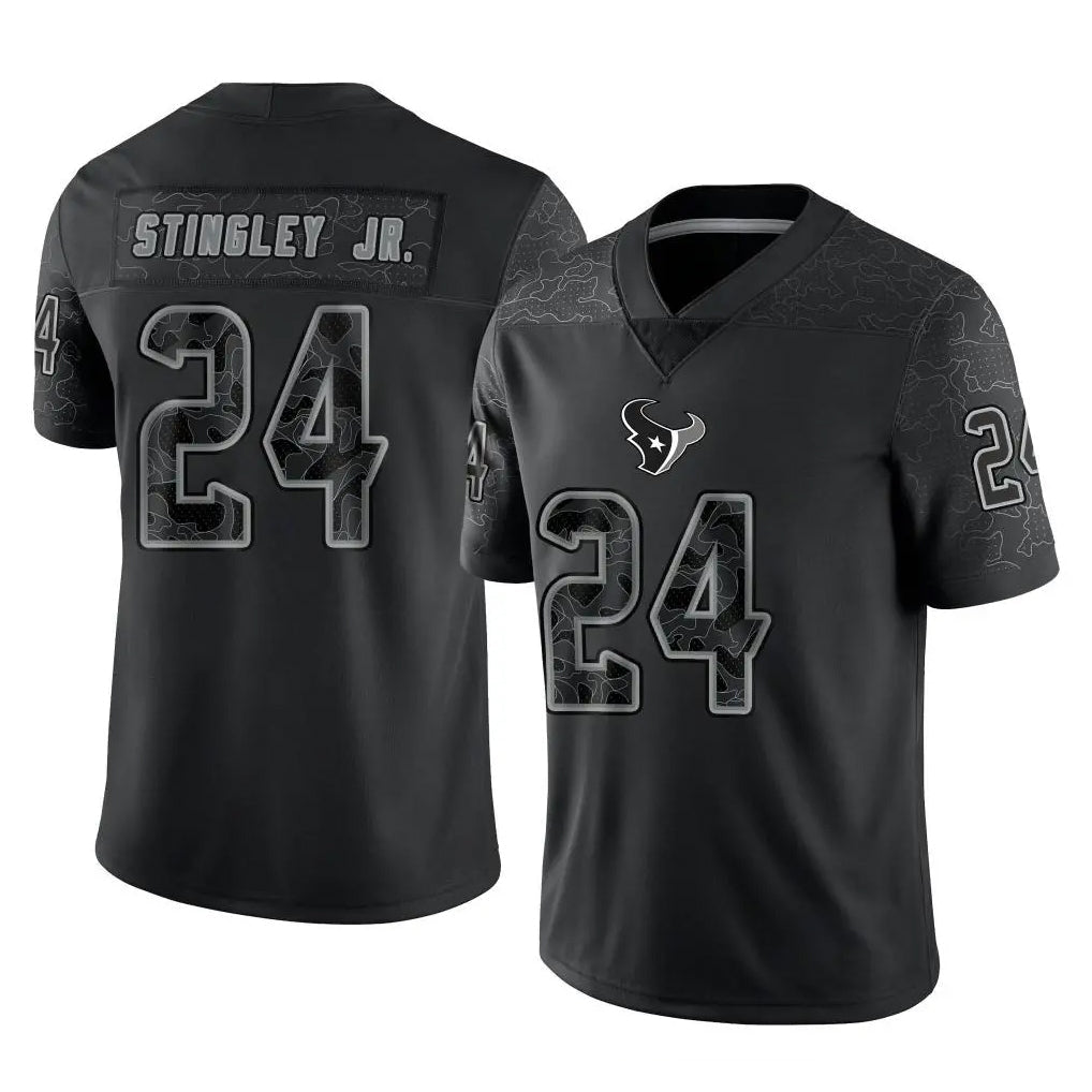 Ndoa H.Texans #24 Derek Stingley Jr. Player Black Reflective Limited Game Stitched Jerseys