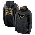 Ndoa H.Texans #24 Derek Stingley Jr. Player Black Salute to Service Hoodies Limited Game Stitched Jerseys