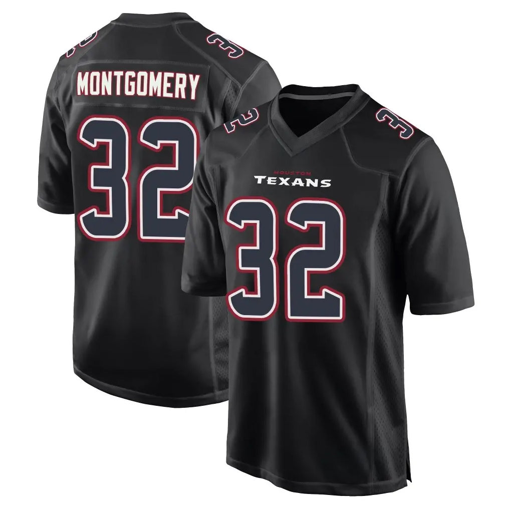 Ndoa H.Texans #32 David Montgomery Player Black Fashion Home Game Stitched Jerseys