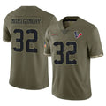 Ndoa H.Texans #32 David Montgomery Player Olive Salute To Service Limited Stitched Jerseys