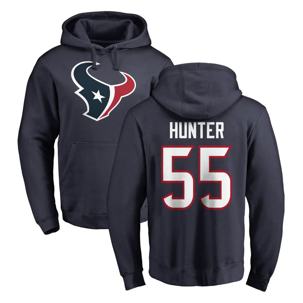 Ndoa H.Texans #55 Danielle Hunter Player Navy Pro Line Pullover Hoodie Limited Game Stitched Jerseys