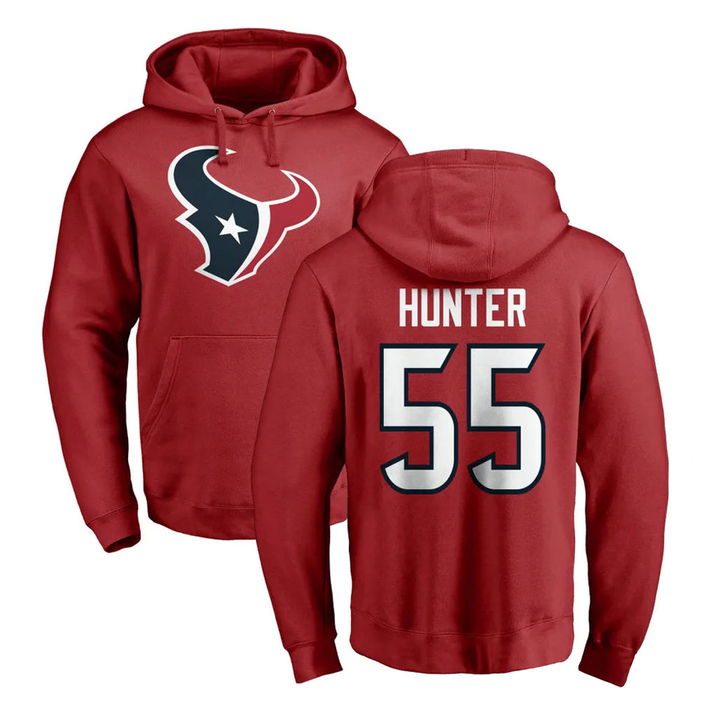 Ndoa H.Texans #55 Danielle Hunter Player Red Pro Line Pullover Hoodie Limited Game Stitched Jerseys
