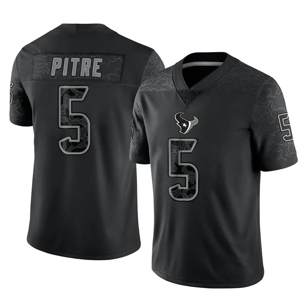 Ndoa H.Texans #5 Jalen Pitre Player Black Reflective Limited Game Stitched Jerseys