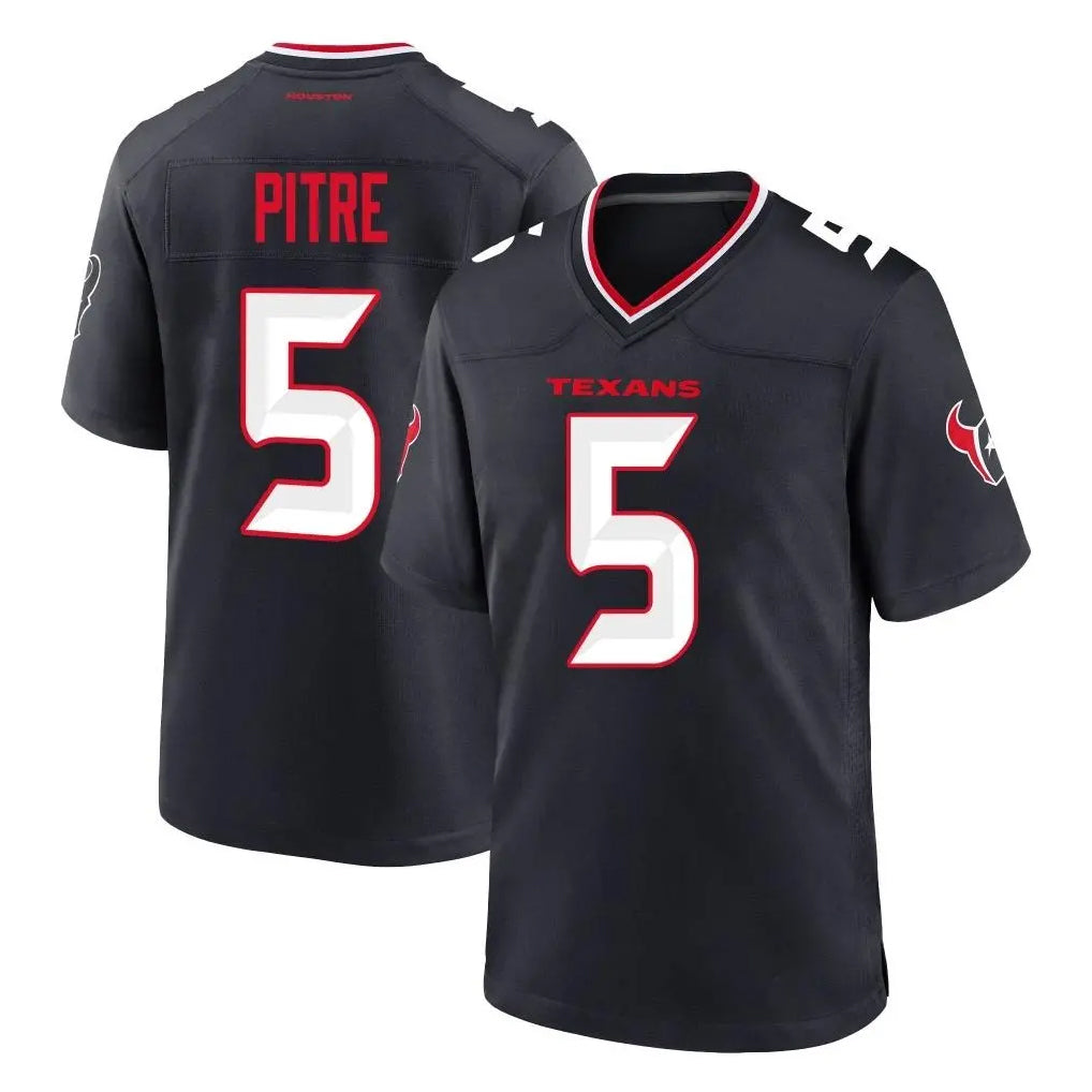 Ndoa H.Texans #5 Jalen Pitre Player Navy Team Home Game Stitched Jerseys