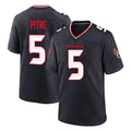 Ndoa H.Texans #5 Jalen Pitre Player Navy Team Home Game Stitched Jerseys