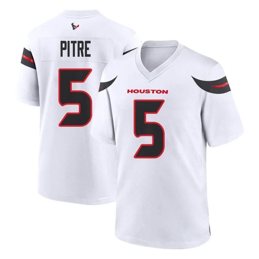 Ndoa H.Texans #5 Jalen Pitre Player White Home Game Stitched Jerseys