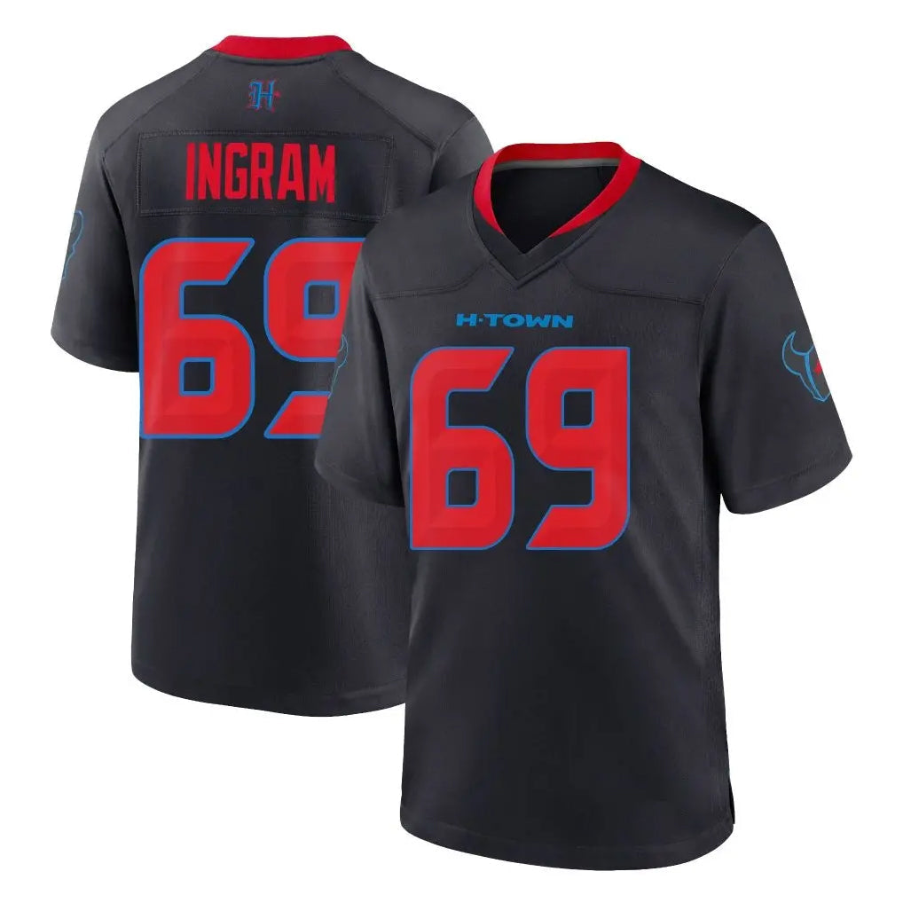 Ndoa H.Texans #69 Ed Ingram Player Navy 2nd Alternate Home Game Stitched Jerseys