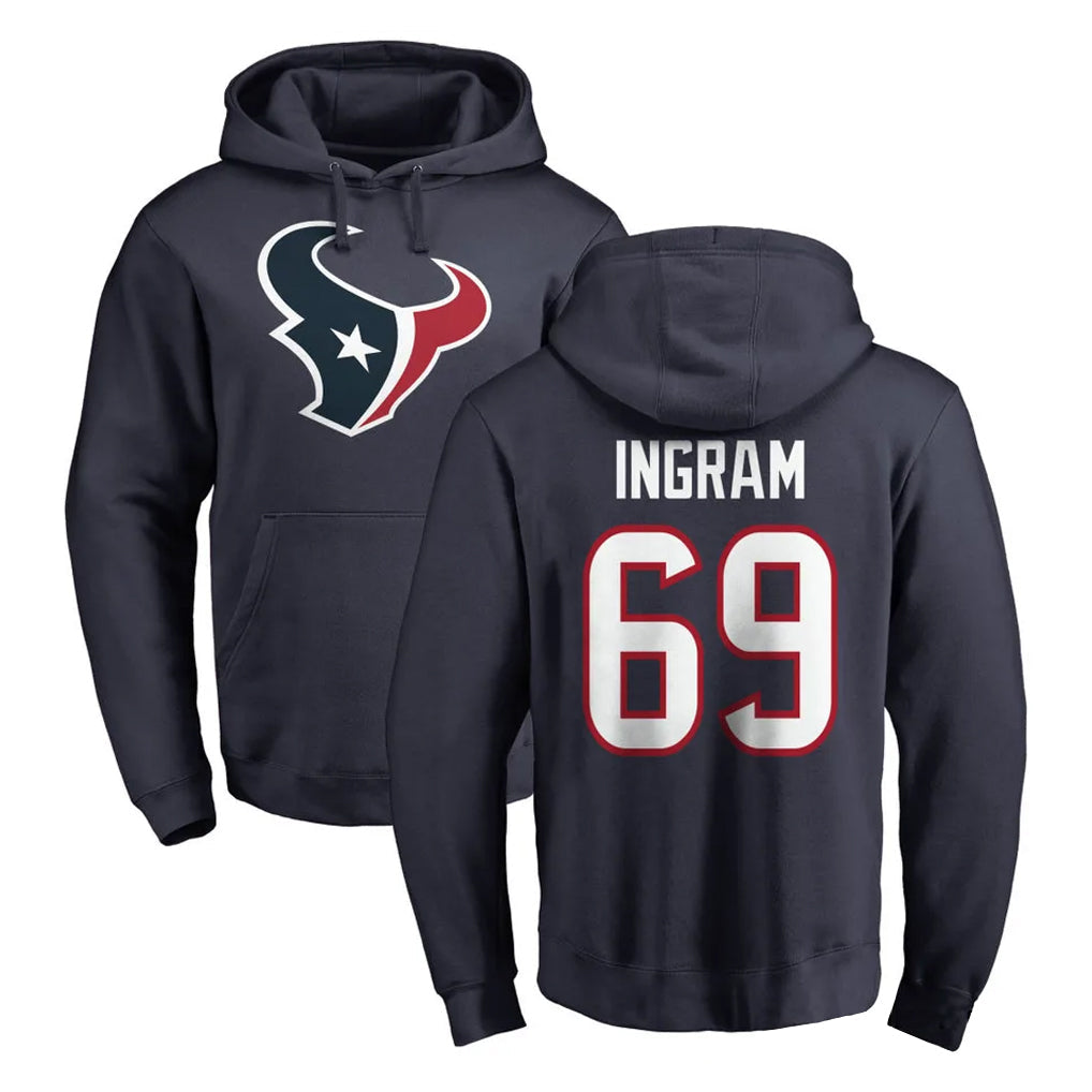 Ndoa H.Texans #69 Ed Ingram Player Navy Pro Line Pullover Hoodie Limited Game Stitched Jerseys