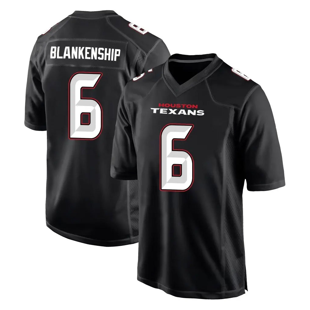 Ndoa H.Texans #6 Reed Blankenship Player Carbon Black Fashion Home Game Stitched Jerseys