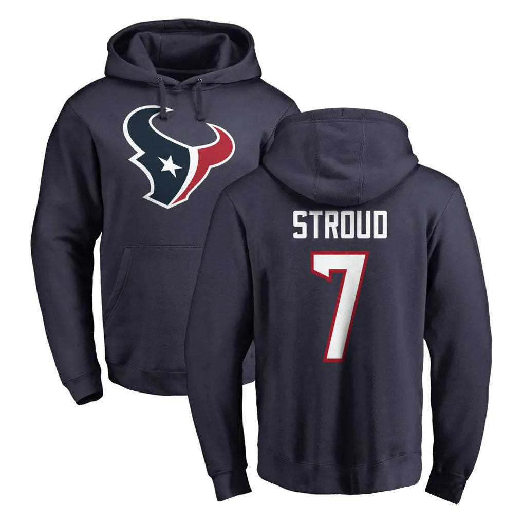 Ndoa H.Texans #7 CJ Stroud Player Navy Pro Line Pullover Hoodie Limited Game Stitched Jerseys