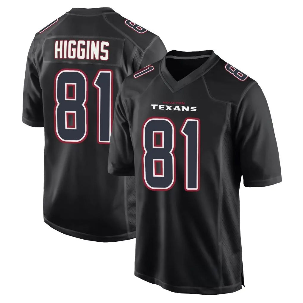 Ndoa H.Texans #81 Jayden Higgins Player Black Fashion Home Game Stitched Jerseys