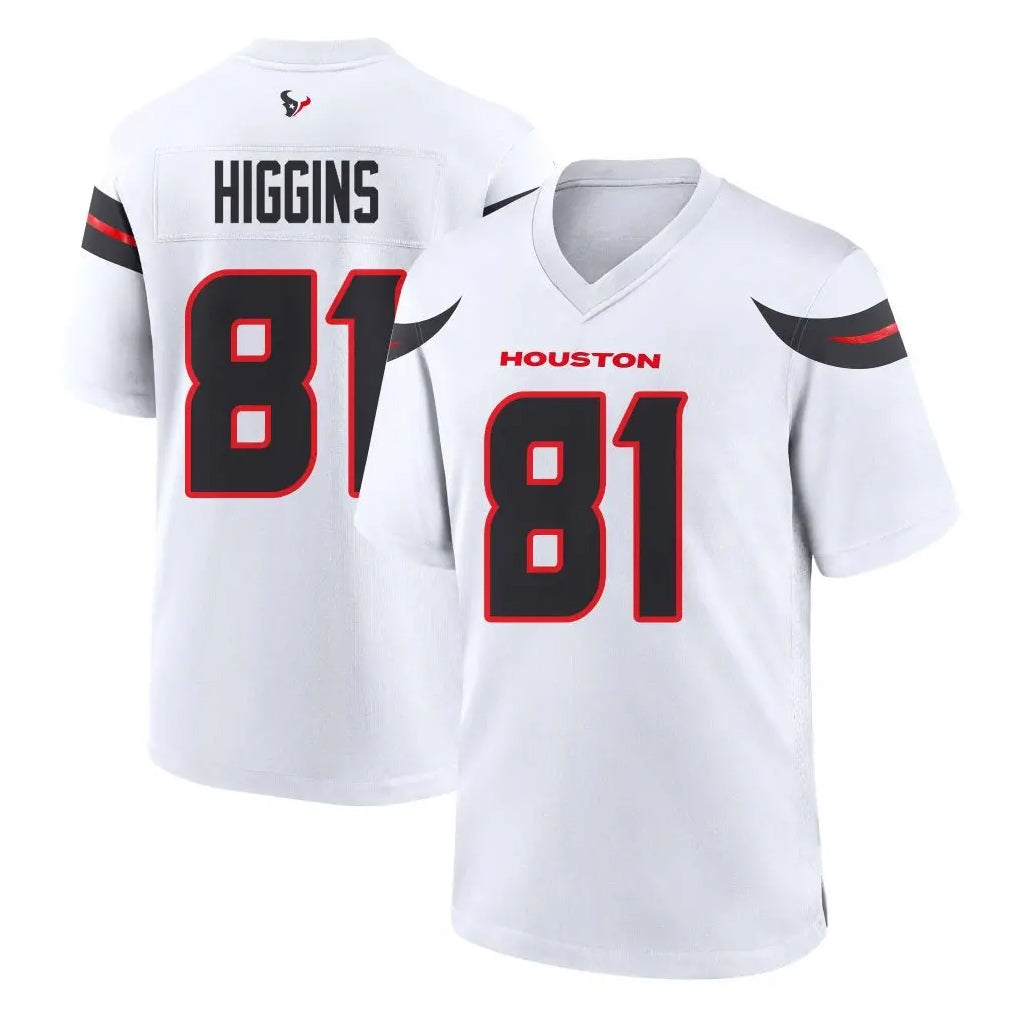 Ndoa H.Texans #81 Jayden Higgins Player White Home Game Stitched Jerseys