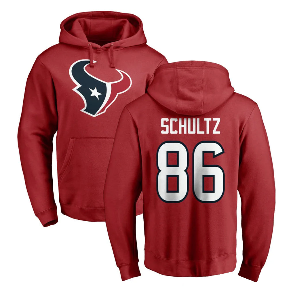 Ndoa H.Texans #86 Dalton Schultz Player Red Pro Line Pullover Hoodie Limited Game Stitched Jerseys