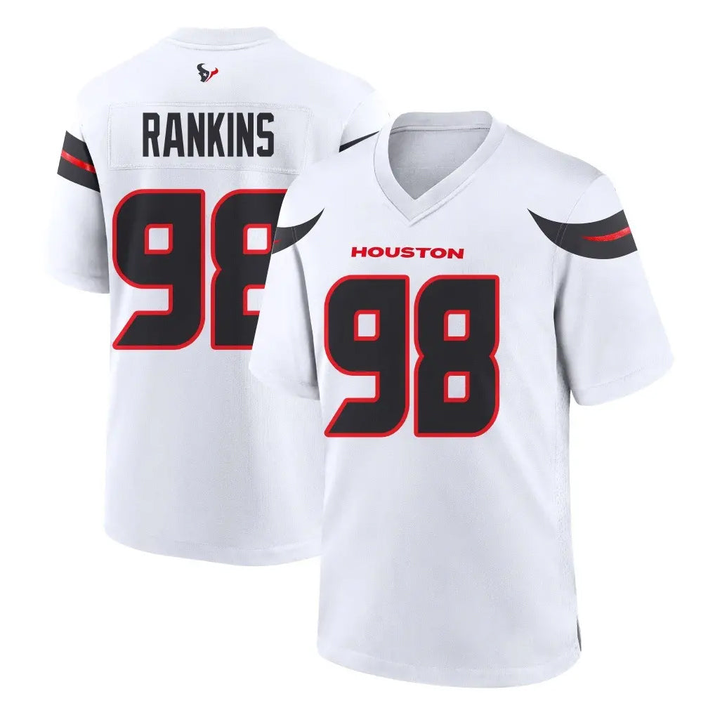 Ndoa H.Texans #98 Sheldon Rankins Player White Home Game Stitched Jerseys