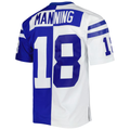 Ndoa IN.Colts #18 Peyton Manning Mitchell & Ness Royal White 1998 Split Legacy Replica Stitched Puhic Jersey