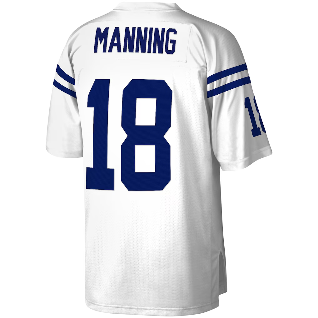 Ndoa IN.Colts #18 Peyton Manning Mitchell & Ness White Legacy Replica Jersey