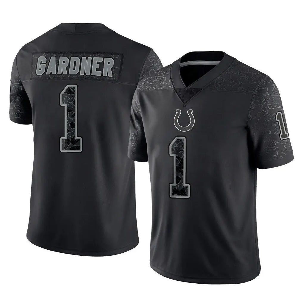 Ndoa IN.Colts #1 Sauce Gardner Player Black Reflective Limited Game Stitched Jerseys