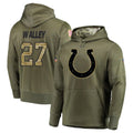 Ndoa IN.Colts #27 Justin Walley Player Olive Salute to Service Pullover Hoodies Home Game Stitched Jerseys