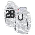 Ndoa IN.Colts #28 Jonathan Taylor Player Arctic Camo Salute to Service Hoodies Limited Game Stitched Jerseys