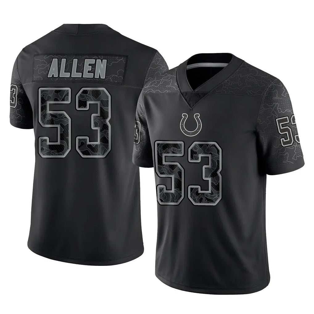 Ndoa IN.Colts #53 CJ Allen Player Black Reflective Limited Game Stitched Jerseys