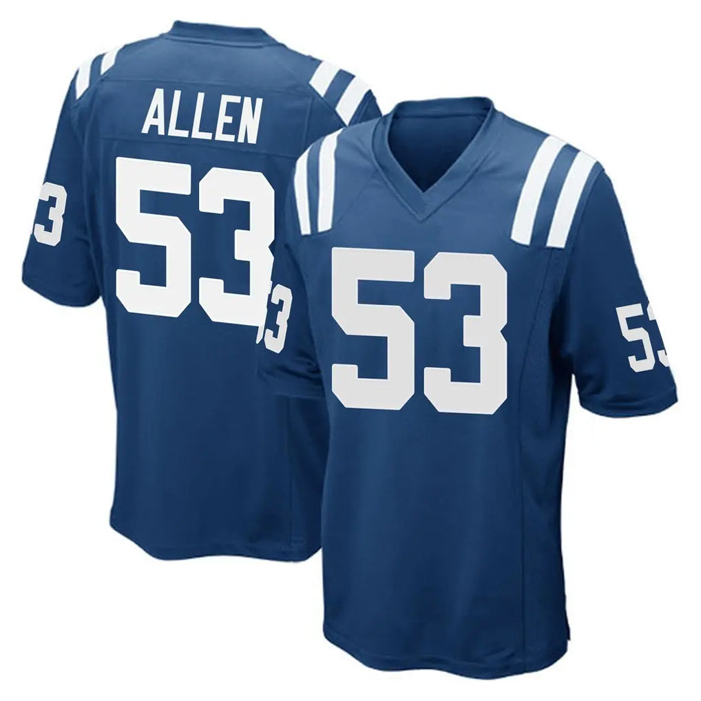 Ndoa IN.Colts #53 CJ Allen Player Royal Home Game Stitched Jerseys