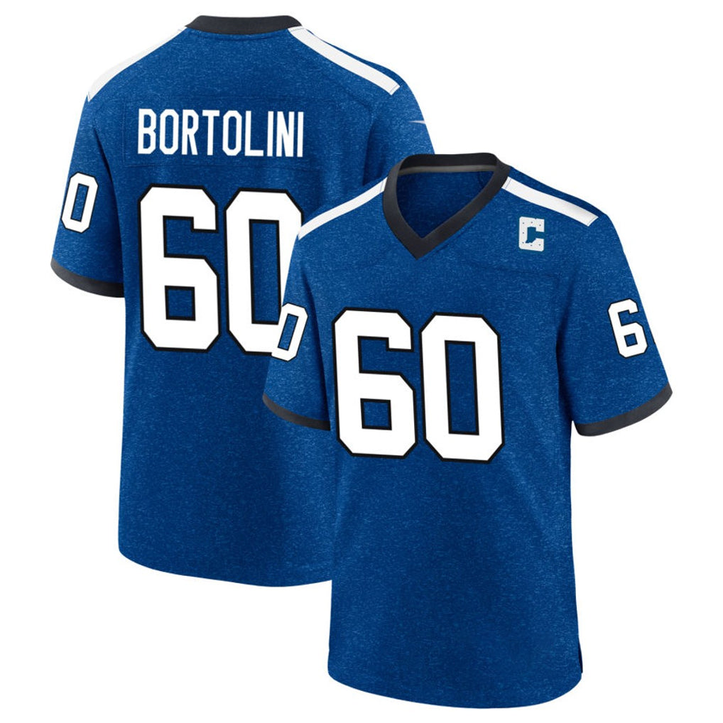 Ndoa IN.Colts #60 Tanor Bortolini Player Royal Alternate Indiana Nights Home Game Stitched Jerseys