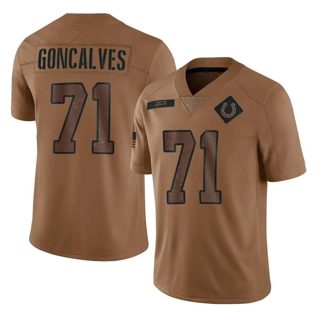 Ndoa IN.Colts #71 Matt Goncalves Player Brown Salute To Service Limited Stitched Jerseys