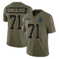 Ndoa IN.Colts #71 Matt Goncalves Player Olive 2025 Salute To Service Limited Game Stitched Jerseys