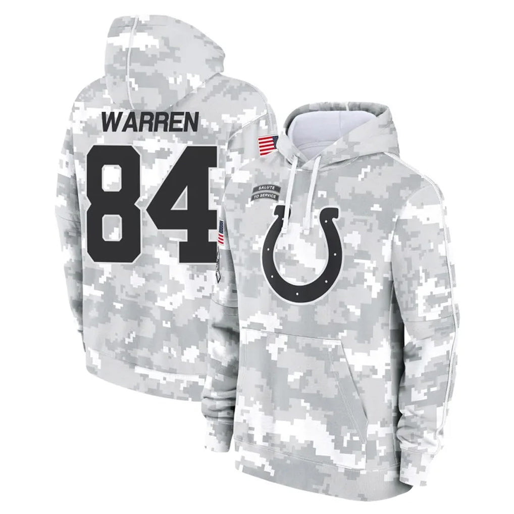 Ndoa IN.Colts #84 Tyler Warren Player Arctic Camo Salute to Service Hoodies Limited Game Stitched Jerseys