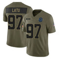 Ndoa IN.Colts #97 Laiatu Latu Player Olive 2025 Salute To Service Limited Game Stitched Jerseys