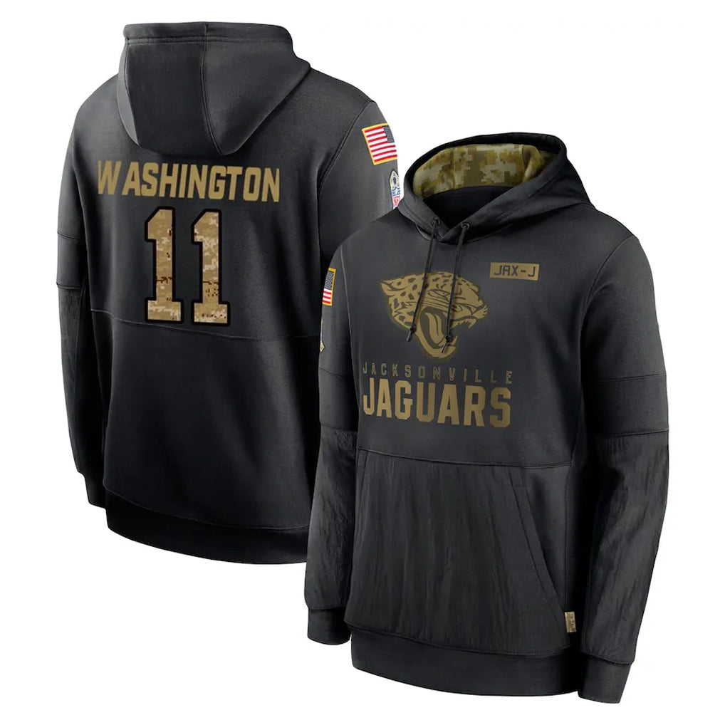 Ndoa J.Jaguars #11 Parker Washington Player Black Salute to Service Hoodies Limited Game Stitched Jerseys
