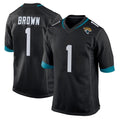 Ndoa J.Jaguars #1 Montaric Brown Player Black Home Game Stitched Jerseys