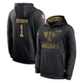 Ndoa J.Jaguars #1 Montaric Brown Player Black Salute to Service Hoodies Limited Game Stitched Jerseys