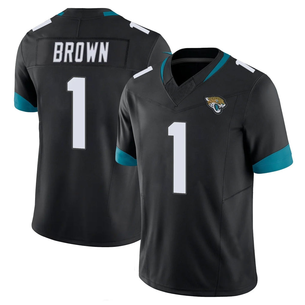 Ndoa J.Jaguars #1 Montaric Brown Player Black Vapor F.U.S.E. Limited Home Game Stitched Jerseys
