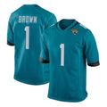 Ndoa J.Jaguars #1 Montaric Brown Player Teal Home Game Stitched Jerseys