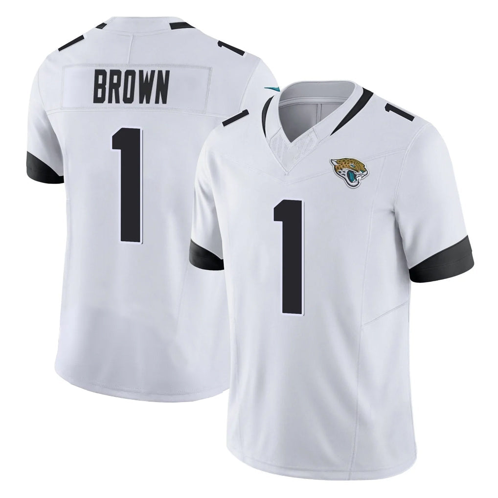 Ndoa J.Jaguars #1 Montaric Brown Player White Vapor F.U.S.E. Limited Home Game Stitched Jerseys