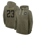 Ndoa J.Jaguars #23 Foyesade Oluokun Player Olive Salute to Service Pullover Hoodies Limited Stitched Jerseys